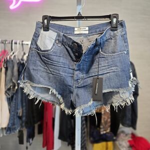 Bershka Distressed Blue Jean Shorts